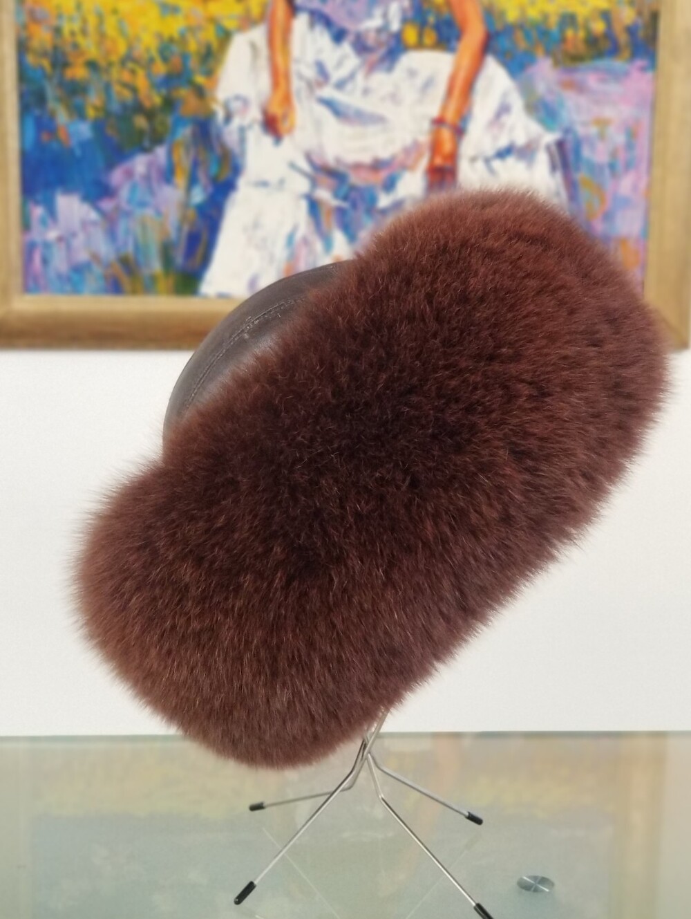 Brown Fox & Leather Hat - Picture 4 of 10